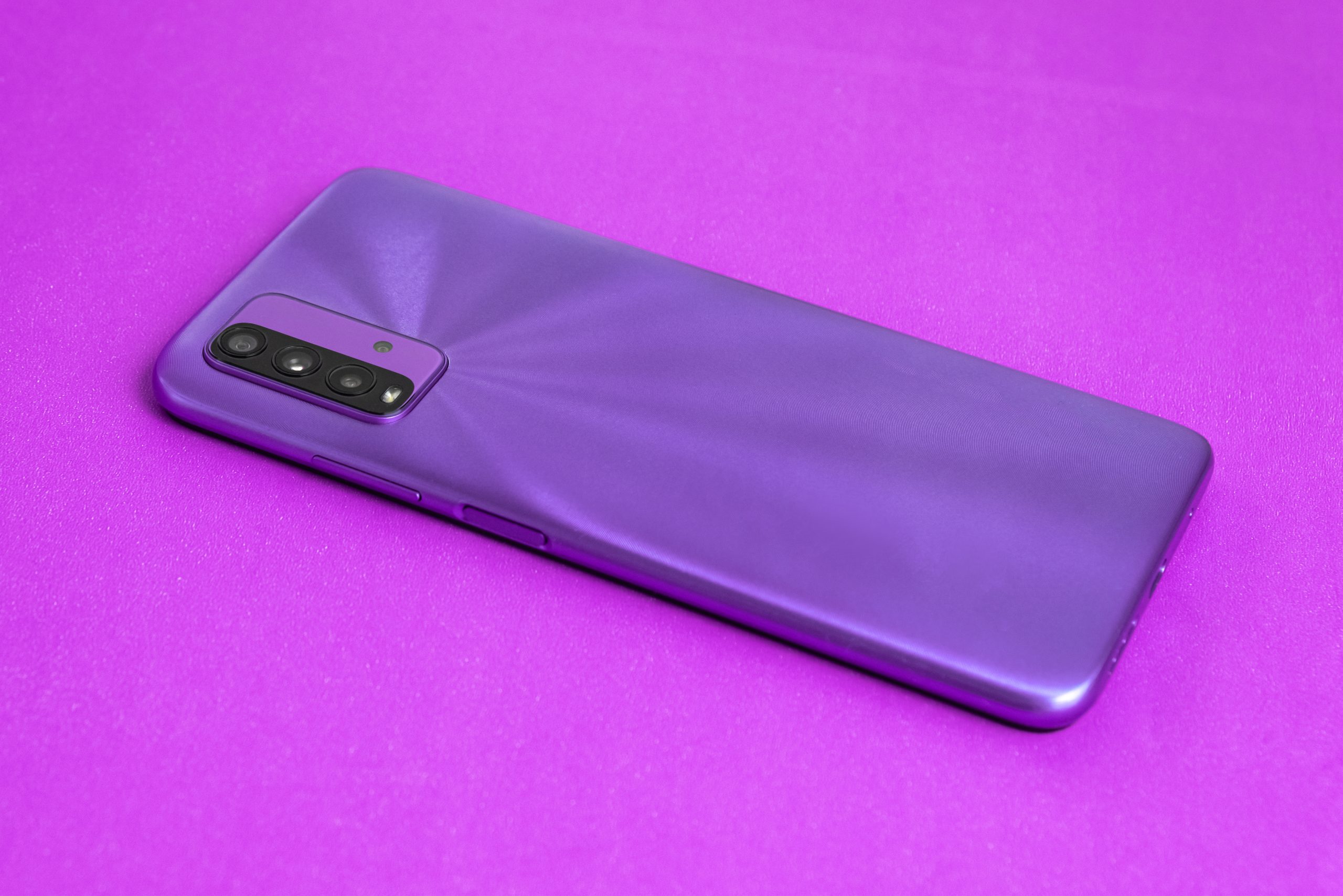 New cell phone over colorful background